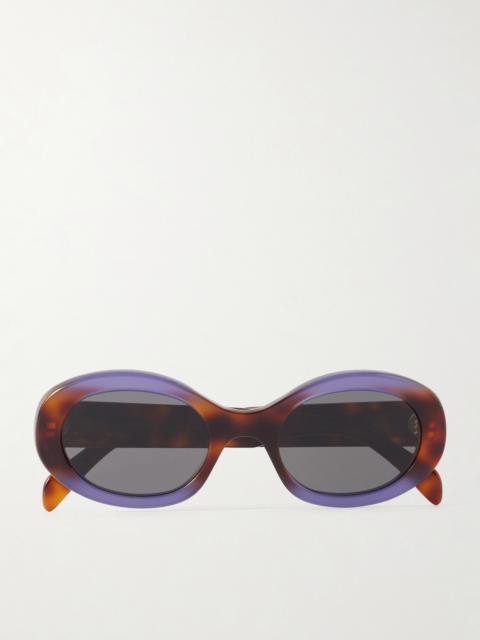 CELINE Triomphe Oval-frame Acetate Sunglasses