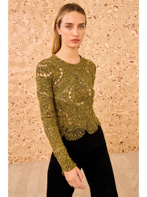 ULLA JOHNSON Eugnie Hand Crochet Top
