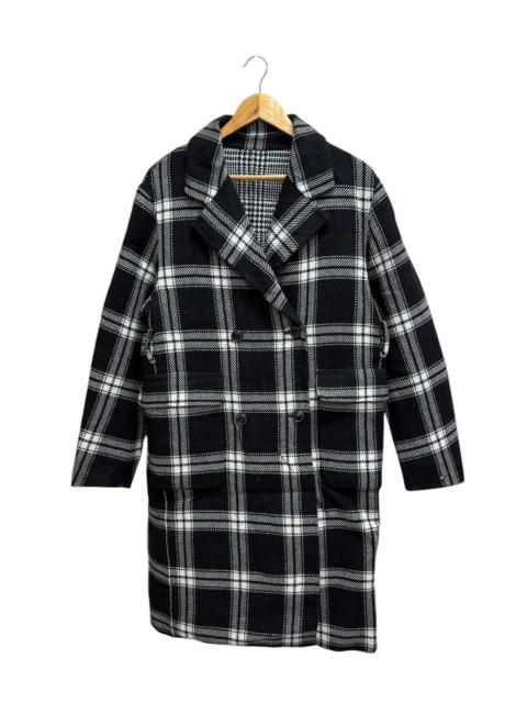 Other Designers Tommy Hilfiger Chekered Wool Long Coat Jacket