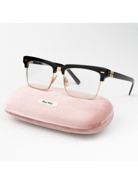 Miu Miu NEW Miu Miu MU10ZS 1AB08N Black Clear Blue Light Filter Square Unisex Eyeglasses