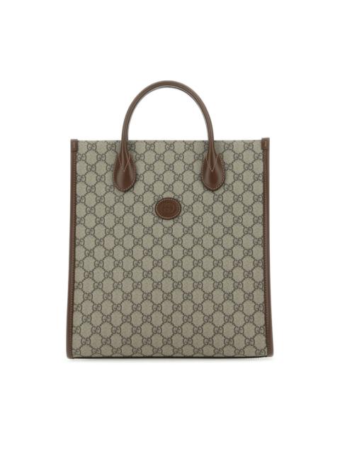 GUCCI Gucci Gg Supreme Fabric And Leather Handbag
