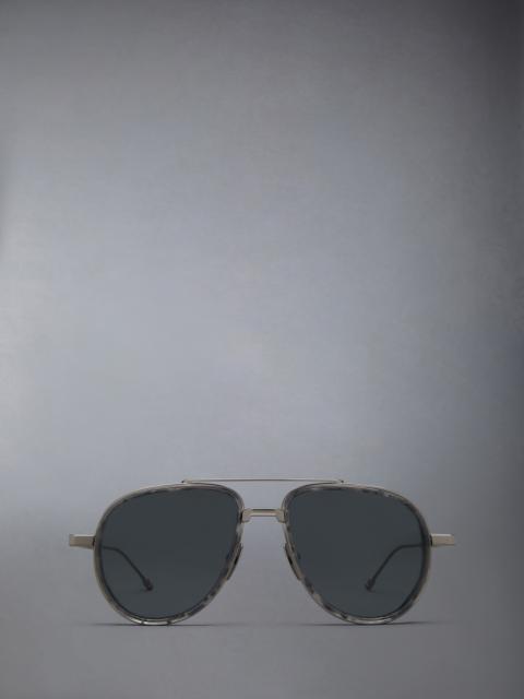 Thom Browne ACETATE AND TITANIUM AVIATOR SUNGLASSES