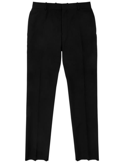 Slim tapered-leg wool trousers