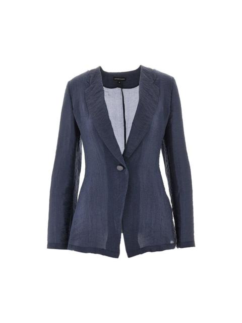 EMPORIO ARMANI TECNO CREPONNE SINGLE-BREASTED JACKET