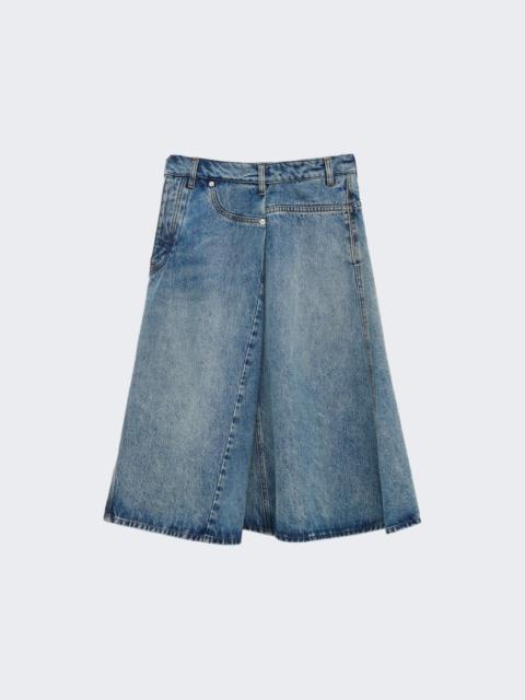 Deconstructed Skirt Washed Denim