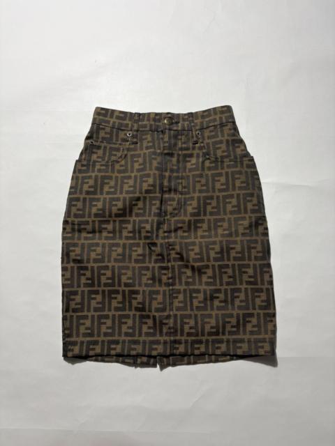 FENDI FENDI 1990-2000s ZUCCA MONOGRAM SKIRT