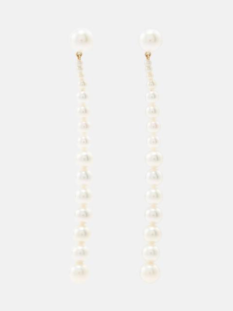 SOPHIE BILLE BRAHE Piazza 18kt gold drop earrings with freshwater pearls
