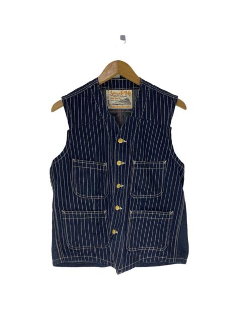Other Designers Denim Jacket - Sugar Cane Lot 968 Hickory Vest Denim 4 Pocket Design