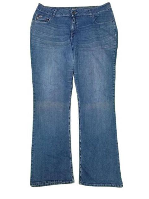 VINTAGE LEE BOOT CUT JEANS DISTRESSED STYLE EMBROUDER FLOWER