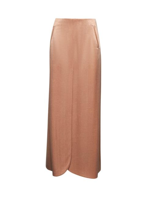 Giorgio Armani Women Pink Viscose And Cupro Long Skirt