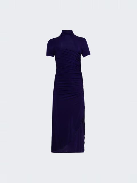 Alaïa Draped Dress Violet Fonce