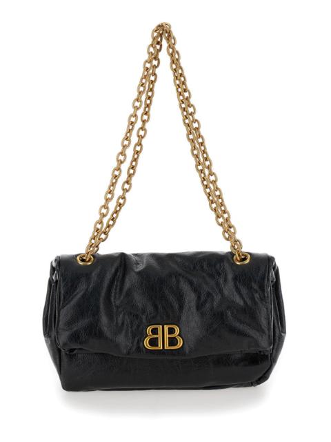 BALENCIAGA Balenciaga Women 'Monaco Chain' Black Shoulder Bag In Leather Woman