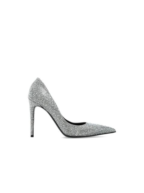 Alexander McQueen ALEXANDER MCQUEEN $1850 Silver Skull 110mm Pumps New & Authe