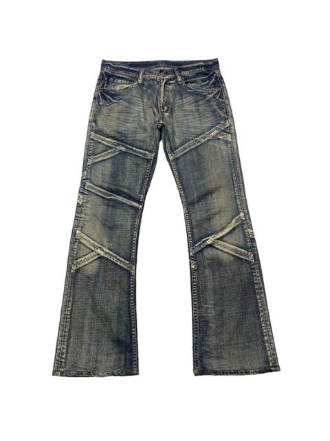 Other Designers If Six Was Nine - EDGE RUPERT Denim Rusty Patchwork Flare Jeans