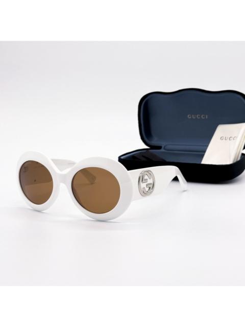 GUCCI NEW GUCCI SUNGLASSES GG1647S 003 WOMEN ROUND WHITE BROWN