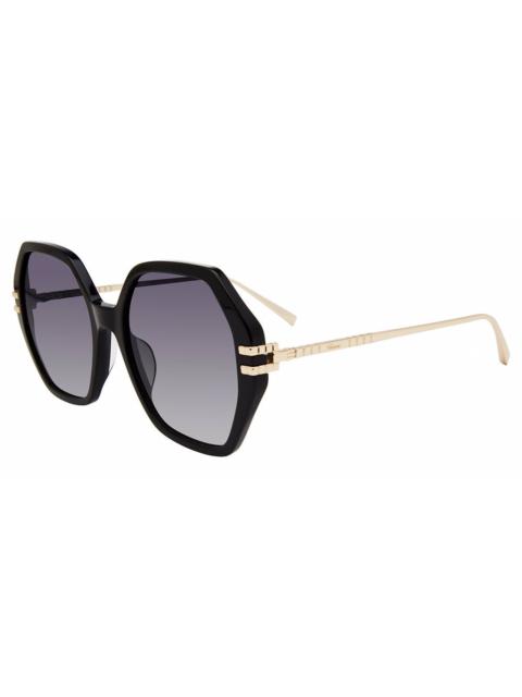 Chopard Chopard Smoke Geometric Ladies Sunglasses SCH370M 0BLK 57
