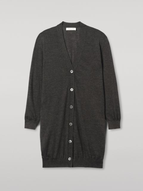 Johnstons of Elgin Elise Dark Grey Long Superfine Cashmere Cardigan