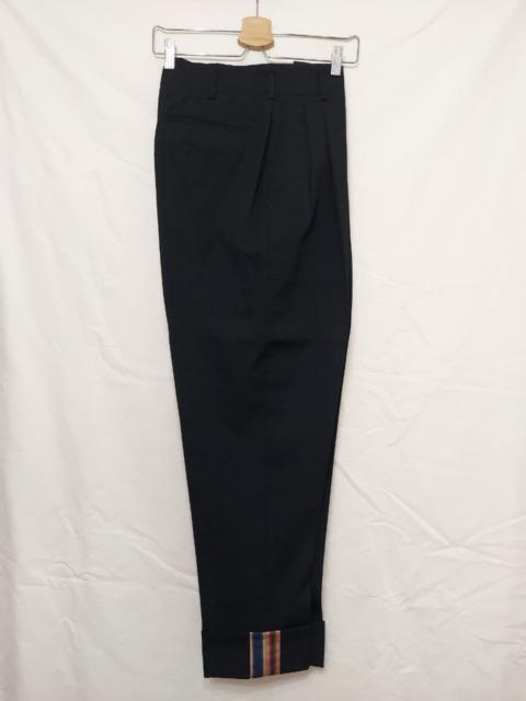 Comme Des Garçons 1990 Pleated Tricolor Cuff Wool Gabardine Pants