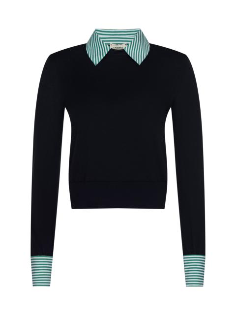 L'AGENCE April Poplin Collar Pullover