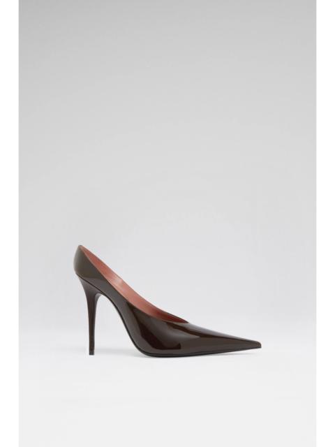 Amina Muaddi ANOK MULE 105 COFFEE PATENT