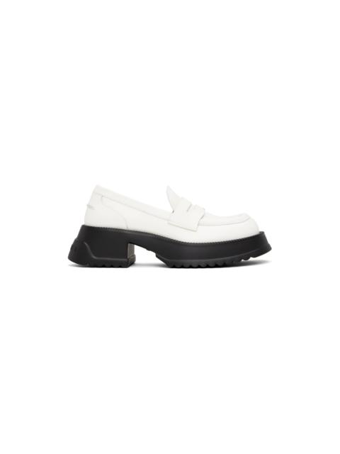Marni White Pinched Seam Loafers