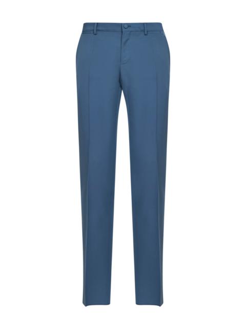Dolce & Gabbana Dolce & Gabbana Men Avio Blue Virgin Wool Classic Trousers <Br/>