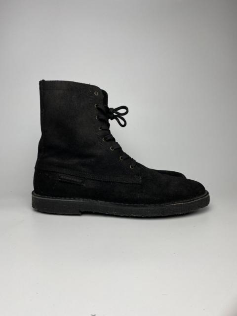Burberry Burberry Black Suede Combat Boots