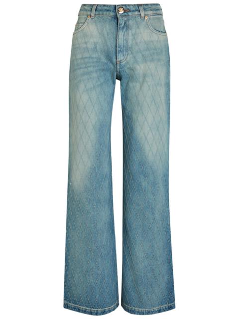 Balmain Balmain Embroidered Wide-leg Jeans