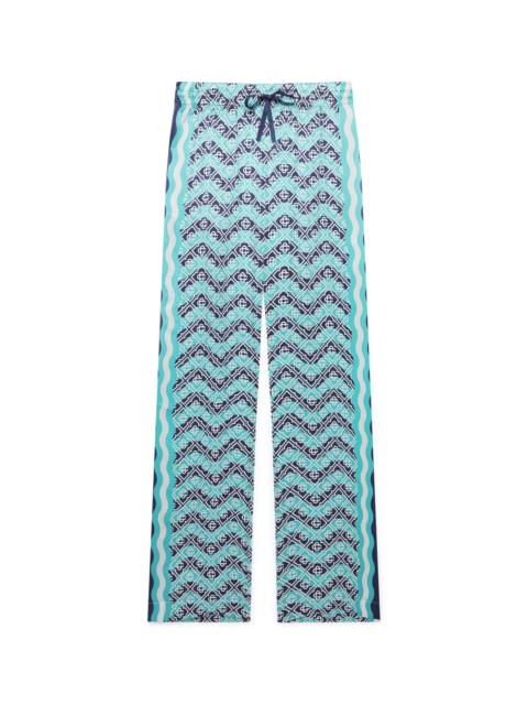 CASABLANCA Monogram Wave Silk Trousers | Casablanca Paris