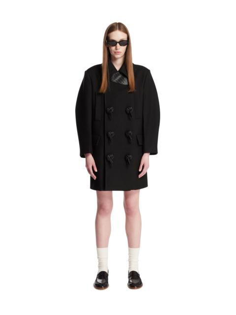 Bottega Veneta Black Woven-Detail Coat
