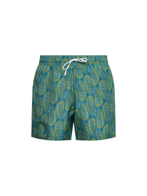 Etro Etro Men Green Floral Paisley-Printed Swim Shorts