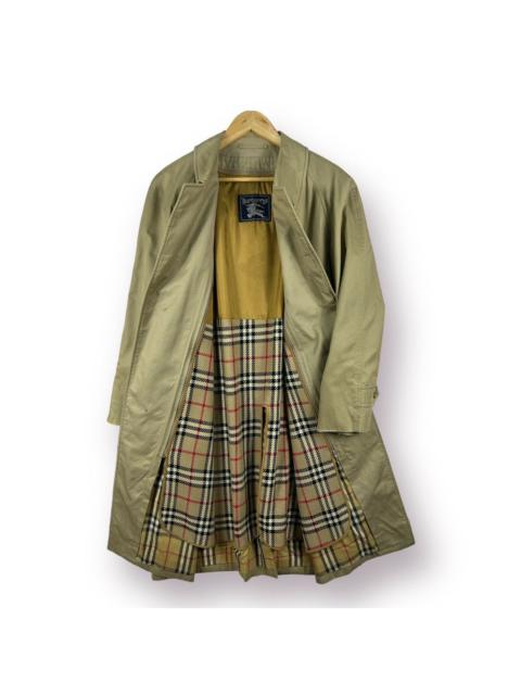 Other Designers Burberry Prorsum - 🔥 VTG DISTRESSED LONGCOAT NOVA CHECK REMOVABLE LINED