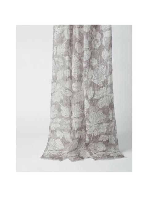 Brunello Cucinelli Brunello Cucinelli Women'S Grey And White Floral Scarf, One Size