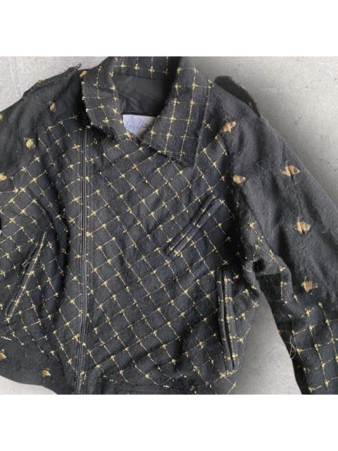 Yohji Yamamoto Yohji Yamamoto Black Wool Gold Thread Biker Jacket