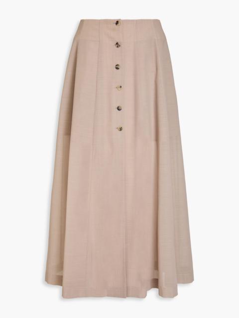 Other Designers Wool-blend gauze midi skirt