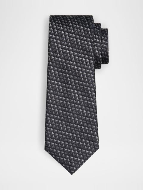 GIORGIO ARMANI Men's Micro-Chevron Silk Tie