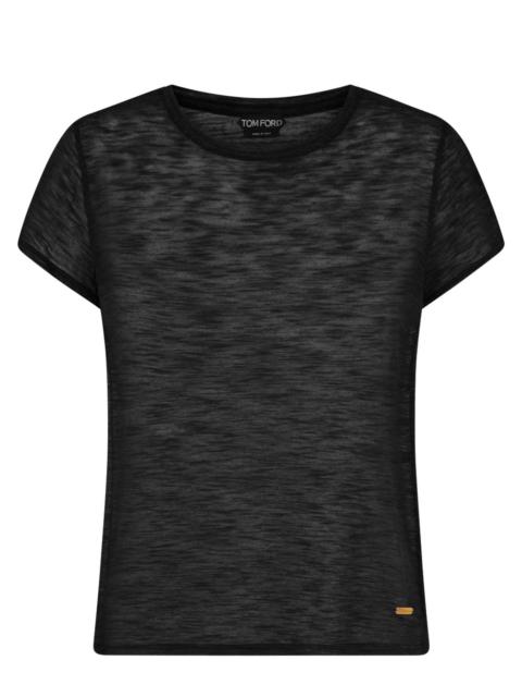 Tom Ford Women Slub Cotton Jersey Crewneck T-Shirt