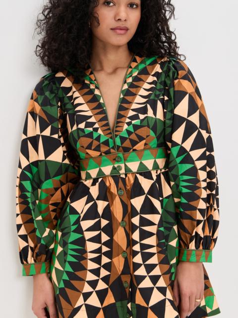 FARM RIO Heart Deco Green Mini Dress