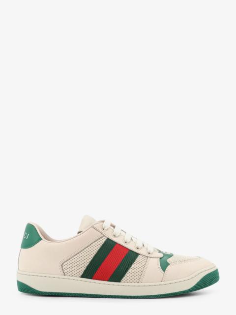 GUCCI Gucci Men Screener Mesh And Leather Sneakers With Nastro Web On The Side
