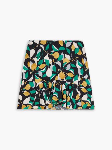 Other Designers Drifter ruffled printed stretch-crepe mini skirt