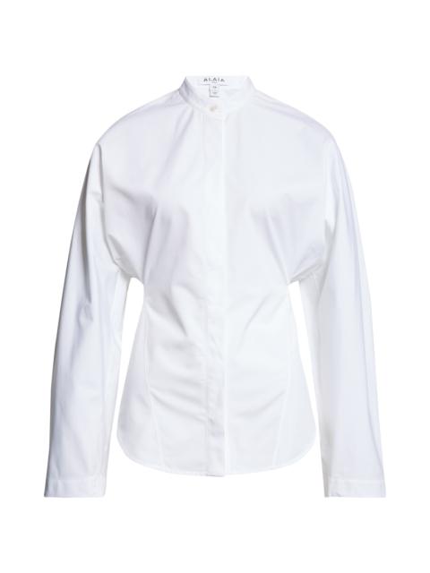 Alaïa Alaïa Curved Cotton Button-Up Shirt in Blanc at Nordstrom