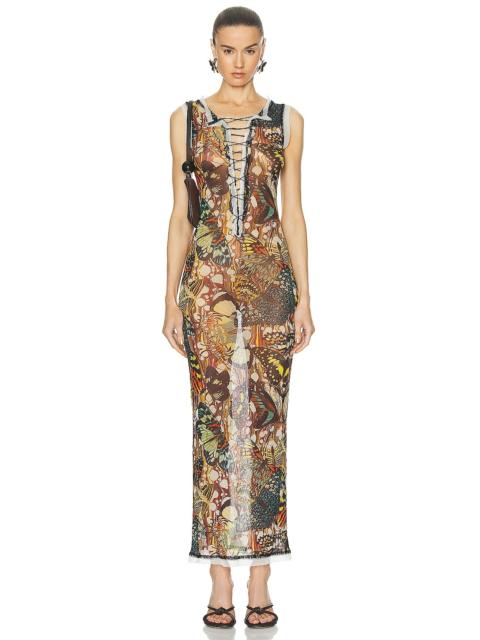 Jean Paul Gaultier Papillon Mesh Lacing Detail Dress