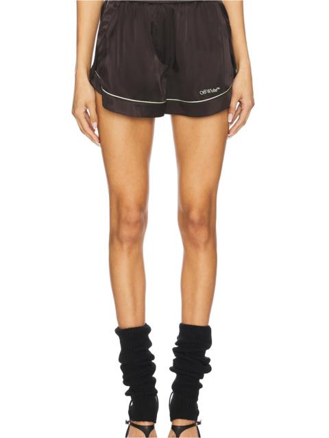 Off-White Satin Pajama Shorts