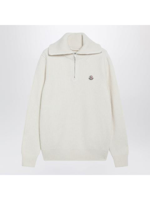 Moncler Moncler Cream Ribbed Wool Jumper Men
