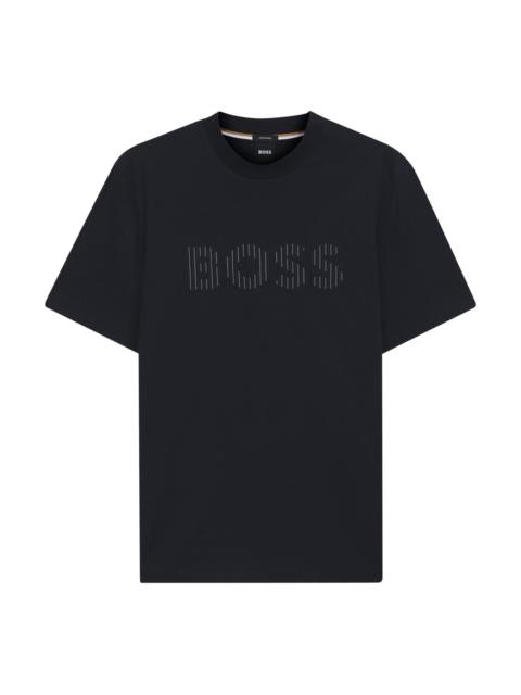 BOSS STRIPE-ARTWORK T-SHIRT IN COTTON JERSEY