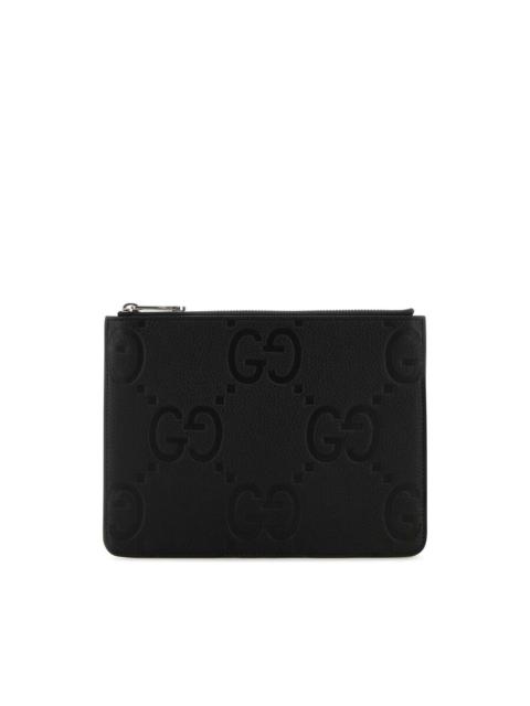 GUCCI Gucci Black Leather Medium Clutch