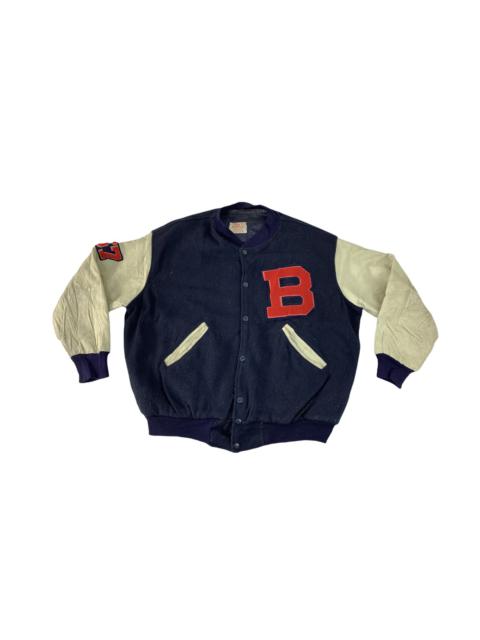 Other Designers Vintage - Astormin Norman Production Satin Leather Sleeve Jacket