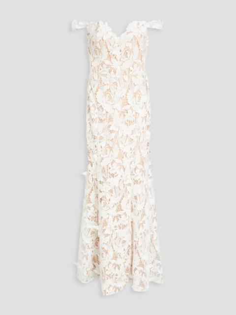 Other Designers Off-the-shoulder guipure lace gown