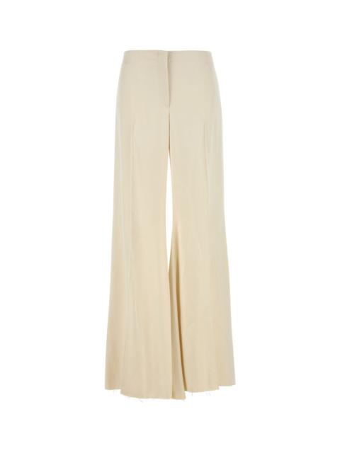 Alexander McQueen Cream satin wide-leg pant