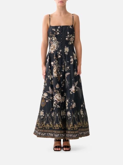 CAMILLA CORSET DRESS WITH LONG FLARED SKIRT